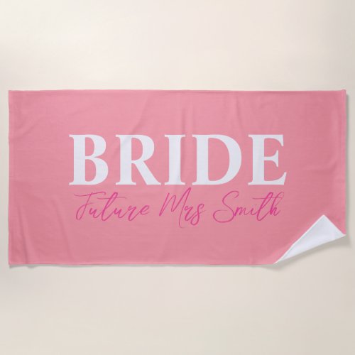 Bride Wedding bachelorette Wife Personalized Beach Towel