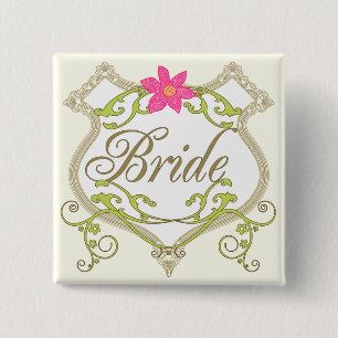 Bride Wedding Badges Button