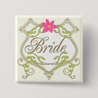Bride Wedding Badges Button