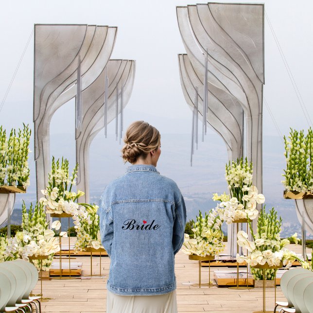 Bride Wedding Bridal Bachelorette Party Red Heart Denim Jacket (Bride Wedding Bridal Bachelorette Party Red Heart Denim Jacket)