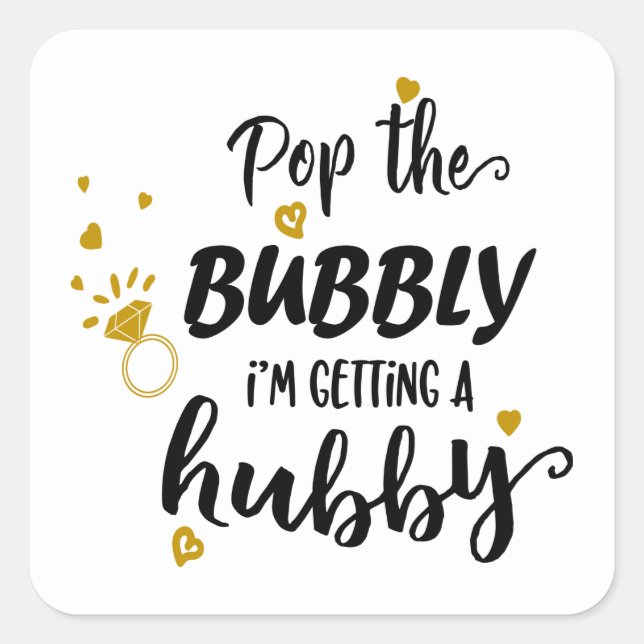 Bride Wedding Bridal Shower Engagement Square Sticker (Front)