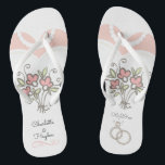 Bride Wedding Custom Flip Flops<br><div class="desc">Wedding Flip Flops for the pretty bride! Personalize and add your custom names and the wedding date.</div>