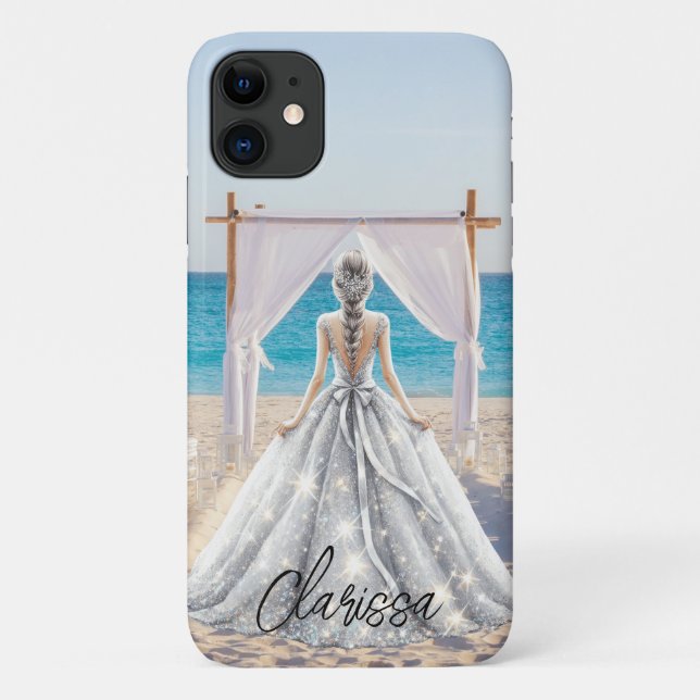 Bride Wedding Day Beach Wedding Fancy Gown Bridal Case-Mate iPhone Case (Back)