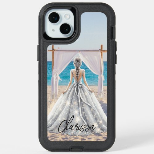 Bride Wedding Day Beach Wedding Fancy Gown Bridal iPhone 15 Plus Case