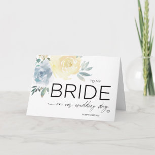 Bride Wedding Day Gift From Groom Pretty Floral Card