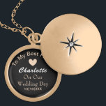 Bride Wedding Day Keepsake Gift Personalized Gold Plated Necklace<br><div class="desc">A lovely keepsake gift for your future wife to be on your wedding day and easy to customize at no extra cost.</div>