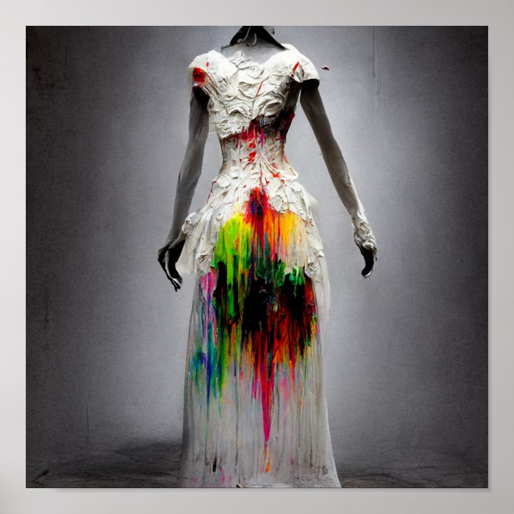 Bride Wedding Dream Dress Spatter Paint Poster Zazzle