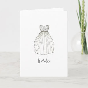 Bride Wedding Dress Bridal Gown Greeting Card