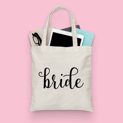 Bride Wedding Fancy Script Budget Tote Bag