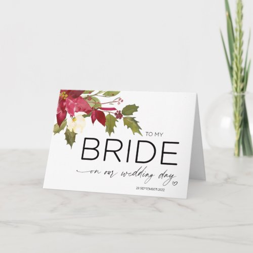 Bride Wedding Gift From Groom Christmas Wedding Card