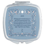 Bride Wedding Gift From Mom Blue Floral Boho Compact Mirror at Zazzle
