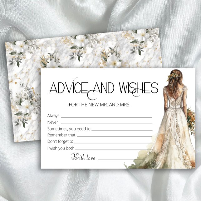 Bride Wedding Gown Advice and Wishes Bridal Shower Stationery (Creator Uploaded)