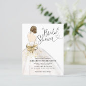 Bride Wedding Gown Budget Bridal Shower Invitation (Standing Front)
