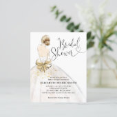 Bride Wedding Gown Budget Bridal Shower Invitation (Standing Front)