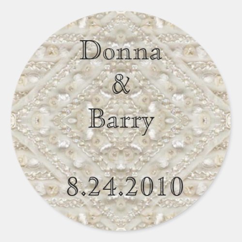 Bride Wedding  lace antique Classic Round Sticker