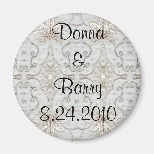 Bride Wedding lace grey off white Magnet (Front)