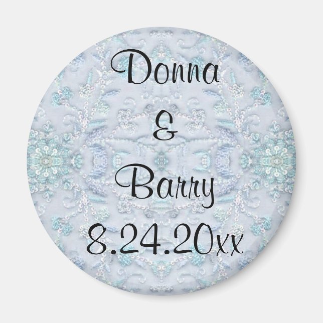 Bride Wedding  lace pale blue Magnet (Front)