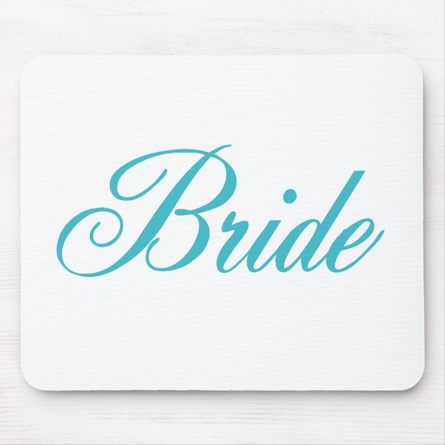 Bride Wedding Mousepad in Aqua Blue (Front)