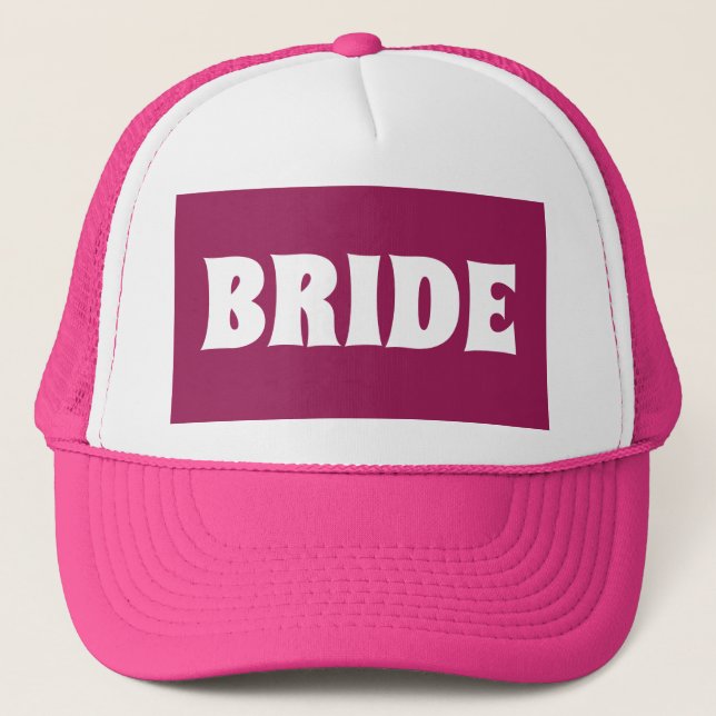 BRIDE WEDDING PINK BALL CAPS HATS (Front)