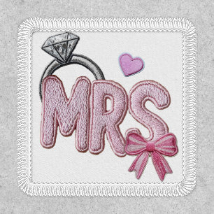 Bride Wedding Ring MRS Faux Embroidered Patch