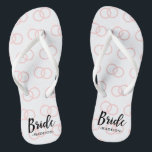 Bride Wedding Ring Pattern and Name Flip Flops<br><div class="desc">Bride Wedding Ring Pattern and Name Flip Flops.</div>