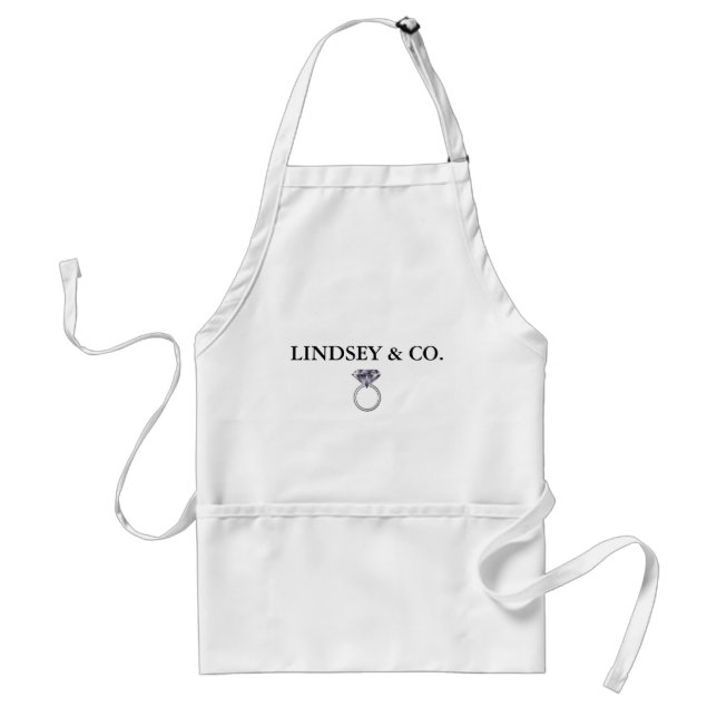 BRIDE Wedding Ring Shower Party  Personalized Adult Apron (Front)