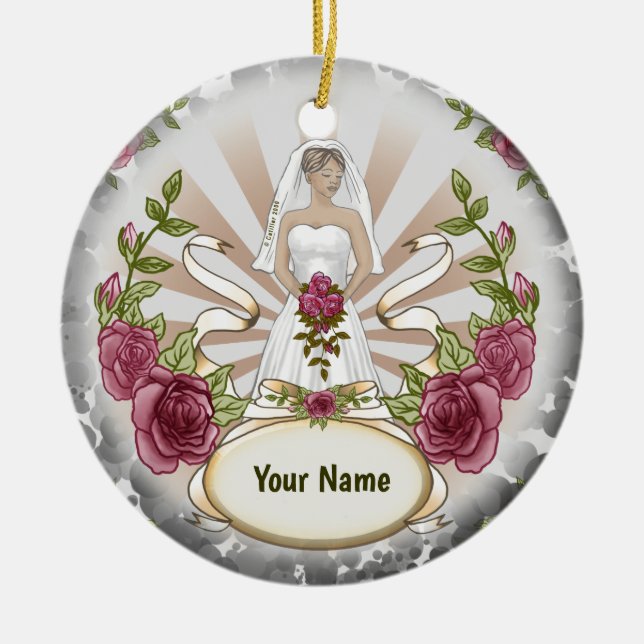 Bride Wedding Roses ornament (Front)