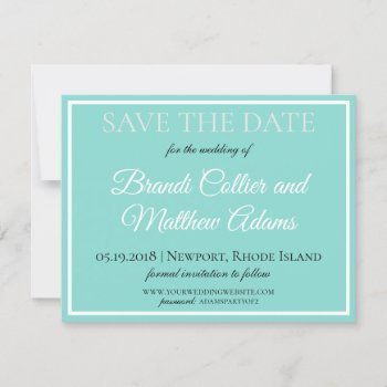 Bride & Wedding Suite Elegant Teal Blue Save The Date by Ohhhhilovethat at Zazzle