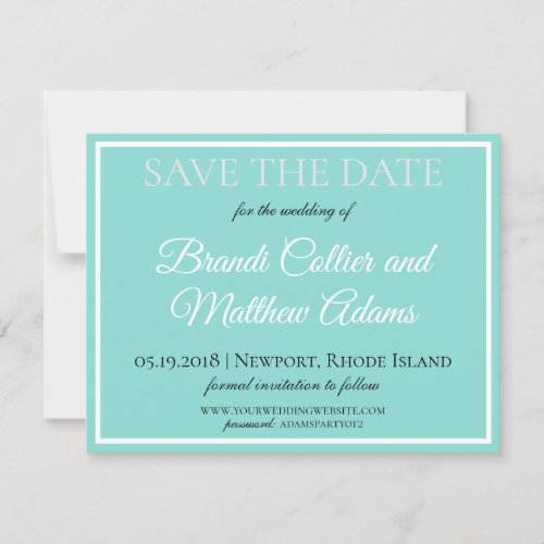 Bride  Wedding Suite Elegant Teal Blue Save The Date