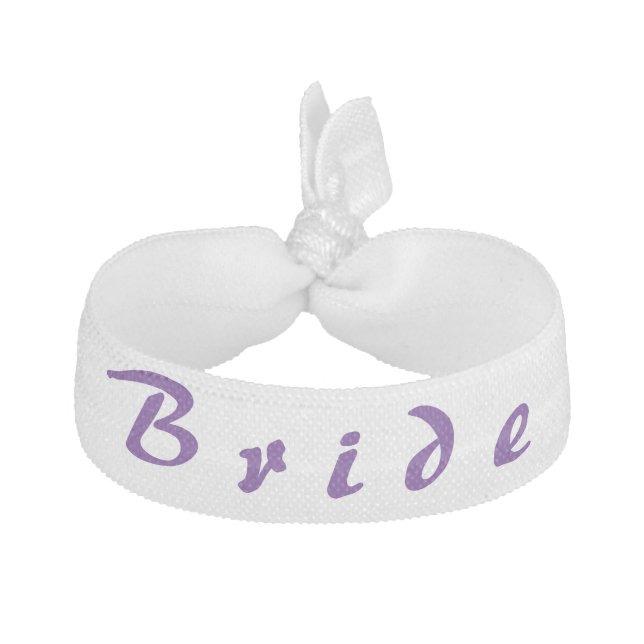 Bride Weddings Purple White Simple Elegant Girly Elastic Hair Tie (Front)