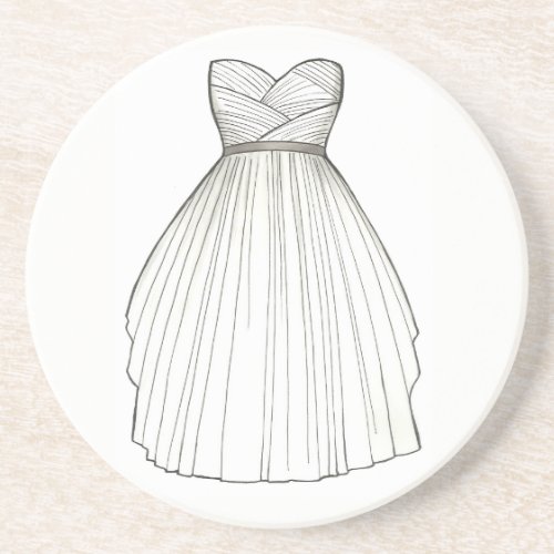 BRIDE White Bridal Gown Wedding Princess Dress Coaster