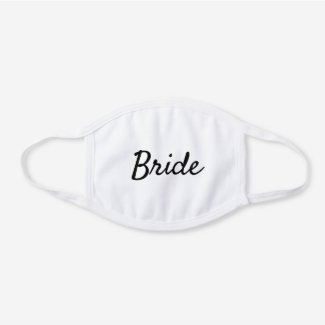 Bride White Cotton Face Mask