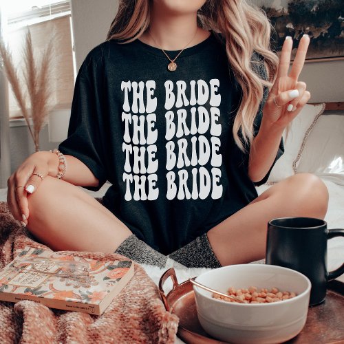 Bride White Customized Matching Bridal Party T_Shirt
