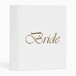 Bride white gold script elegant chic wedding mini binder