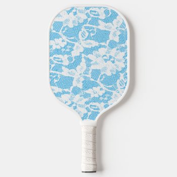 Bride White Lace Print  Pickleball Paddle by trendyteeshirts at Zazzle