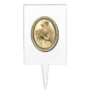 Bride White Vintage Bridal Shower Wedding Cake Topper