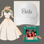 Bride White Wedding Hat<br><div class="desc">Simple Hand Lettering Text Bride Wedding Hat. Ideal for the bachelorette and bridal party.</div>