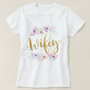Bride Wifey Floral T-Shirt Bridal Tees Bridesmaids