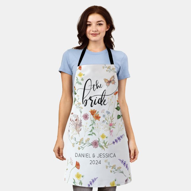 Bride Wild Flowers Vintage All-Over Print Apron (Worn)