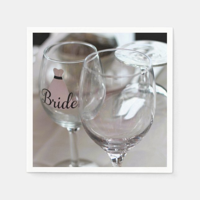 Bride wine glass napkin (Front)