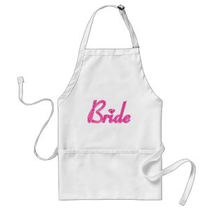 Bride with Bling - Pink Adult Apron