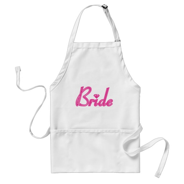 Bride with Bling - Pink Adult Apron (Front)