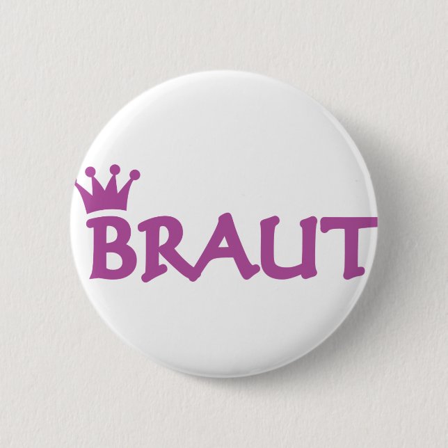 bride with crown icon pinback button (Front)