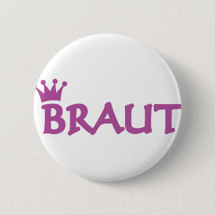 bride with crown icon pinback button