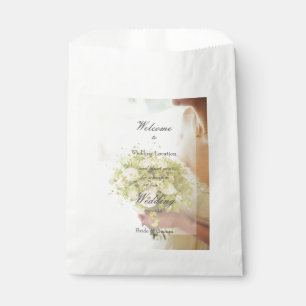 Bride with Flower Bouquet editable wedding Favor Bag