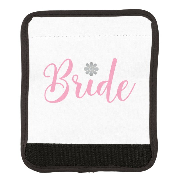 Bride-with-gold-flower-pink2 Luggage Handle Wrap (Front)