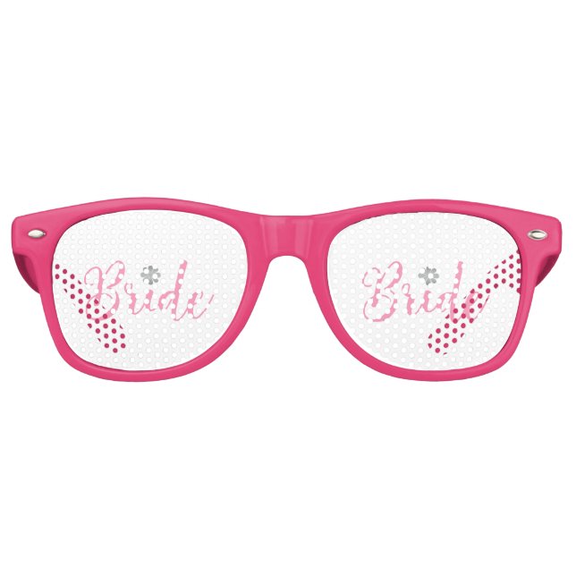 Bride-with-gold-flower-pink2 Retro Sunglasses (Front)