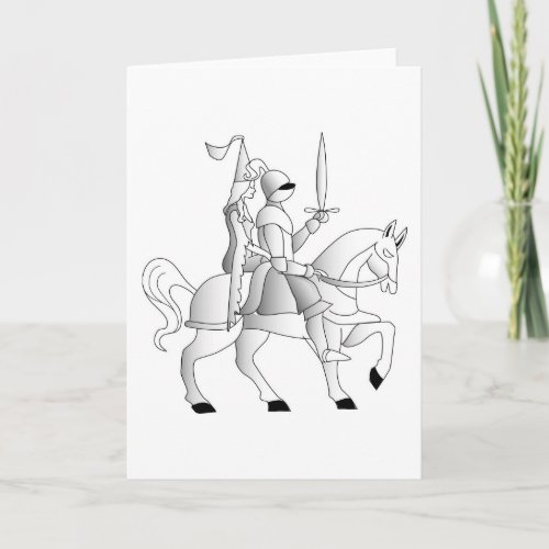 Bride with Knight in Shining Armor Card