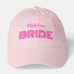 Bride with Name Pink Baseball Hat