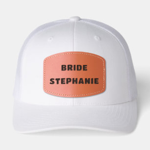 BRIDE with Personalized Name Leather Patch Hat
